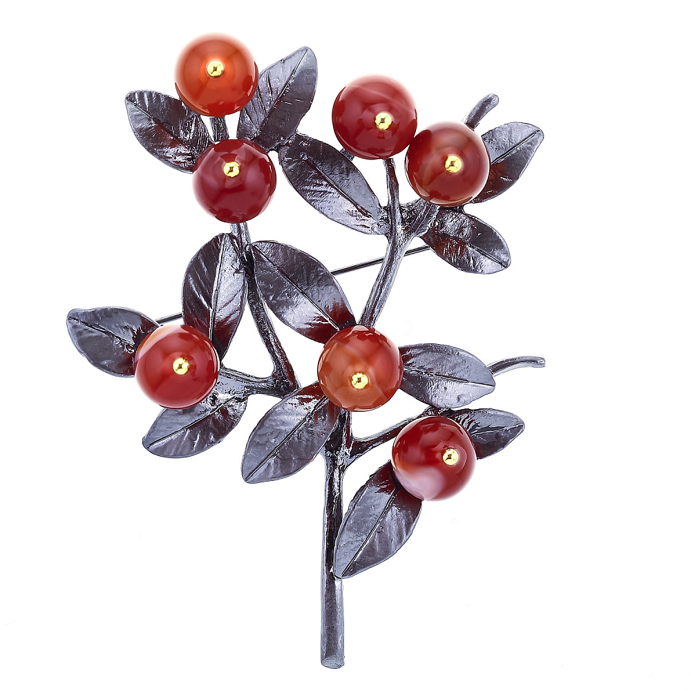 Брошь с сердоликом - интернет магазин Русь Велика я 