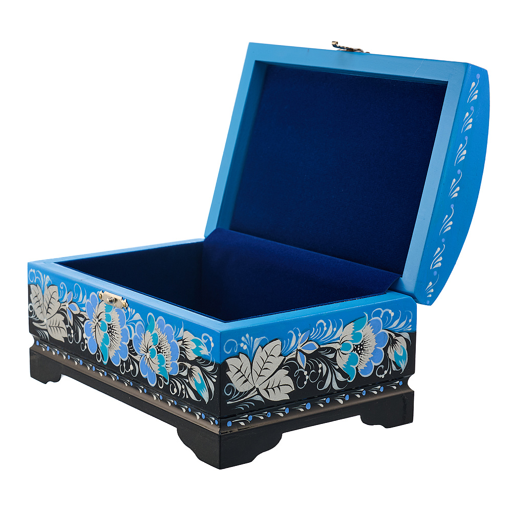 Шкатулка-сундучок «Цветы». Хохлома - интернет магазин Русь Велика я фото 2