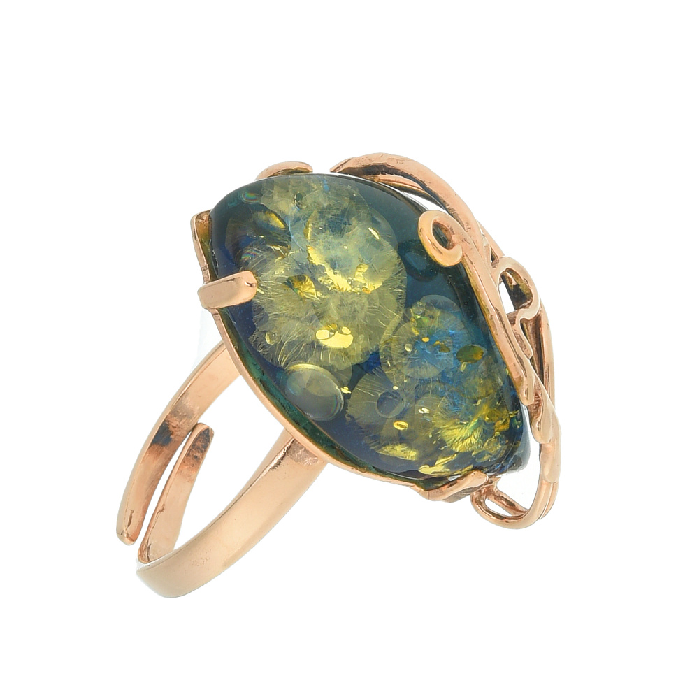 Кольцо с янтарной вставкой. Серебро 925*. Вес 6,15 г - интернет магазин Русь Велика я 