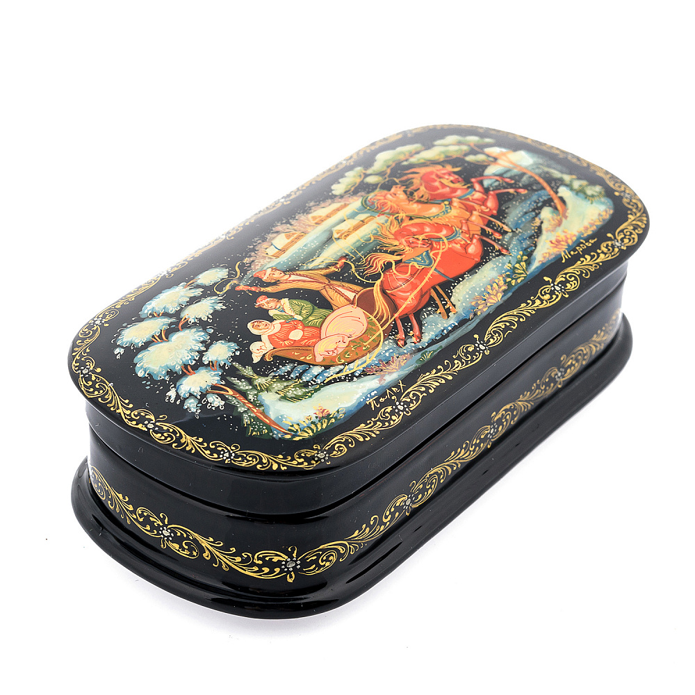 Шкатулка с художественной росписью «Тройка» - интернет магазин Русь Велика я фото 1