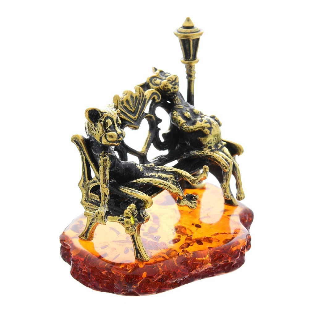 Статуэтка с янтарем «Коты в ожидании чуда» - интернет магазин Русь Велика я фото 1