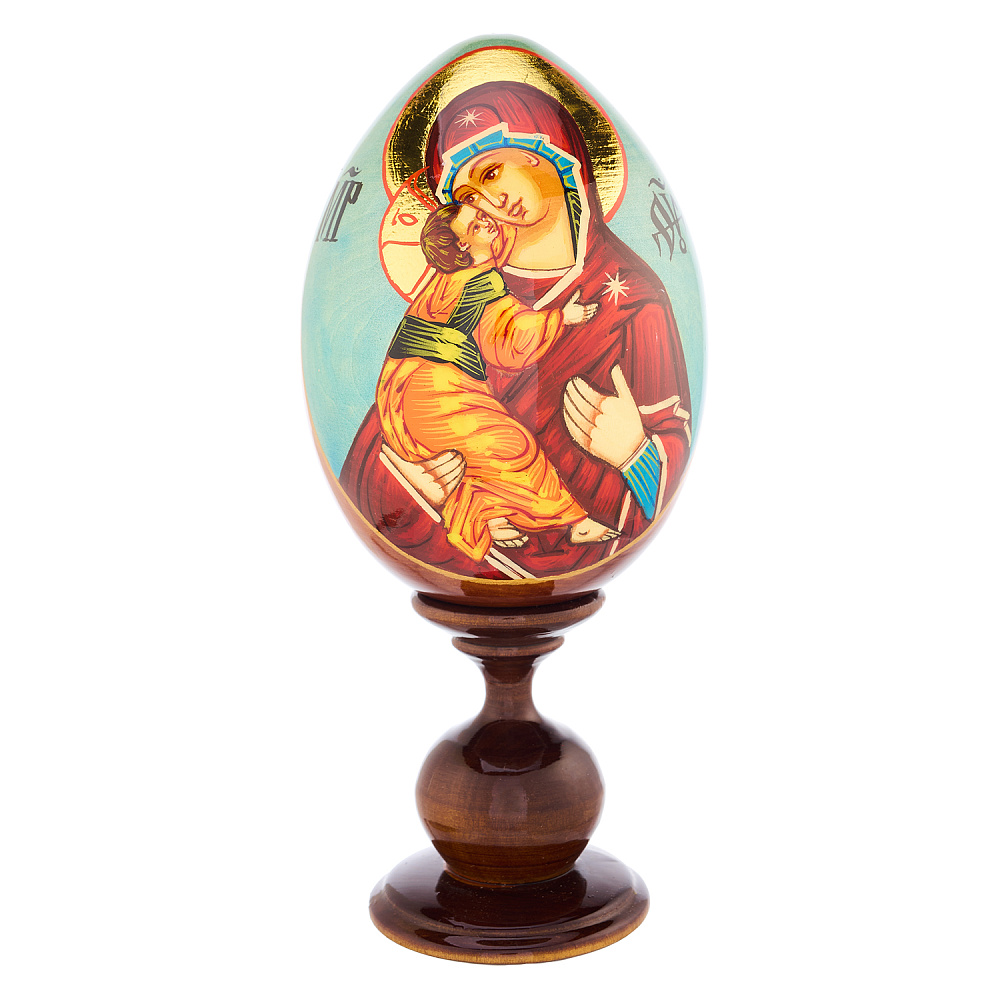 Пасхальное яйцо на подставке «Владимирская Божья Матерь» - интернет магазин Русь Велика я 